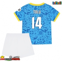 Camisa de Futebol Wolves Tolu Arokodare #14 Equipamento Alternativo Infantil 2025-26 Manga Curta (+ Calças curtas)